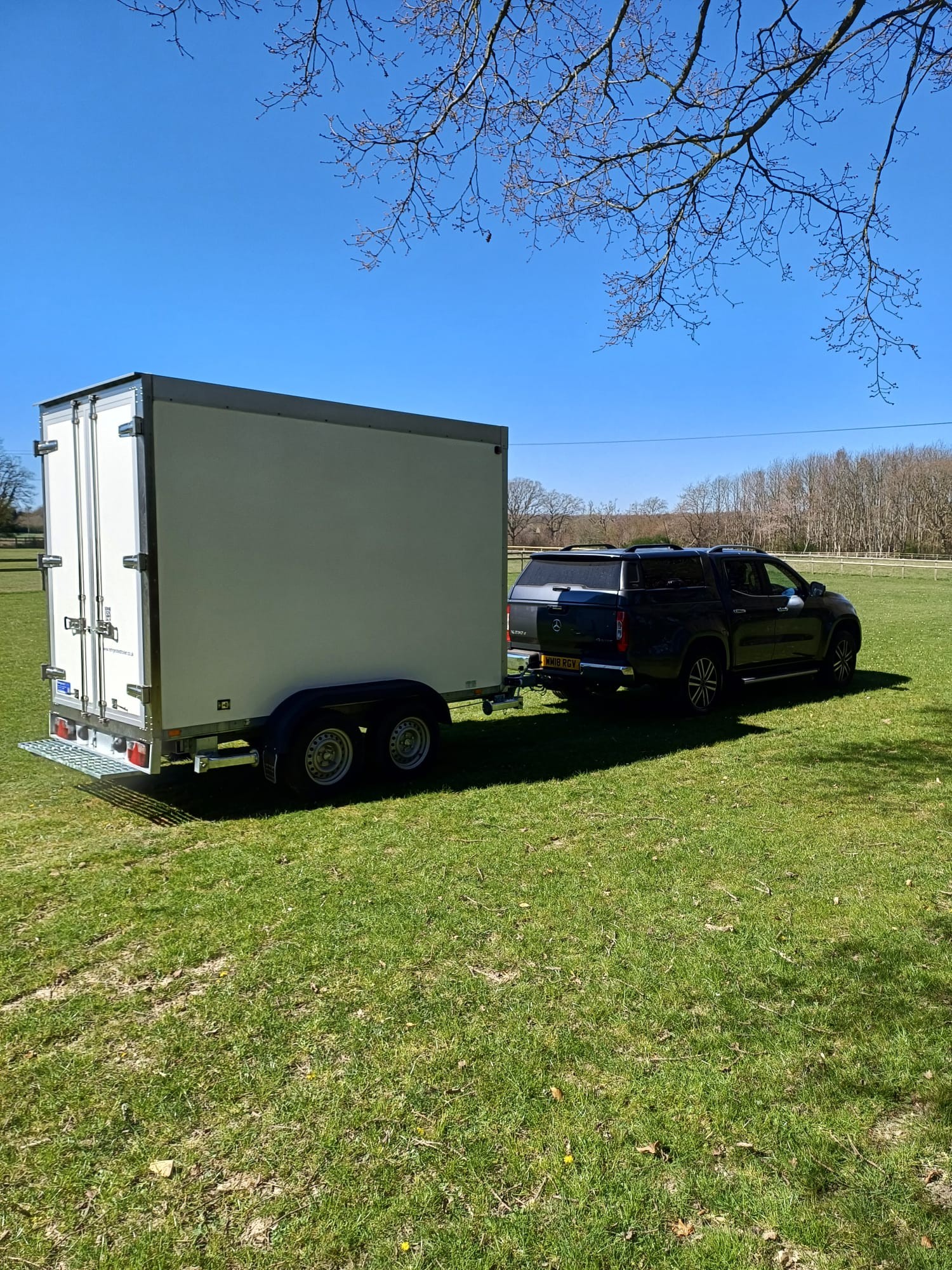 Towing a portable refrigeration hire trailer or Portable Freezer Hire trailer